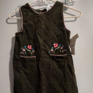New with Tags Little Bitty Olive Green Corduroy Dress for girls Size 6